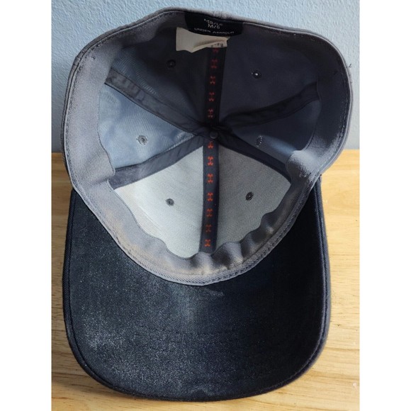 Under Armour Hat Adult Size Gray Black Bill Adjustable Hat Cap - Picture 5 of 6